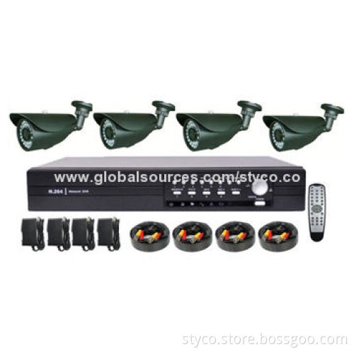 CCTV KITS, 4 Channel D1 Resolution, IR Camera up to 25M IR Night Vision Distance